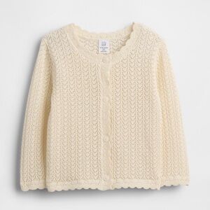 Gap Cream Scallop-Edge Cardigan Sweater